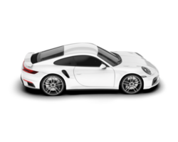 White sport car on transparent background. 3d rendering - illustration png