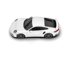 White sport car on transparent background. 3d rendering - illustration png