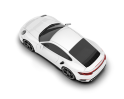 White sport car on transparent background. 3d rendering - illustration png