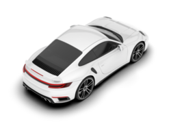 White sport car on transparent background. 3d rendering - illustration png