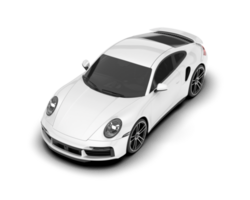 White sport car on transparent background. 3d rendering - illustration png