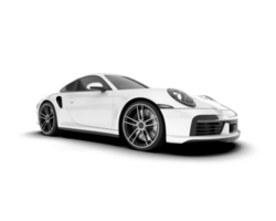 White sport car on transparent background. 3d rendering - illustration png