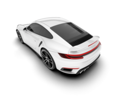 White sport car on transparent background. 3d rendering - illustration png