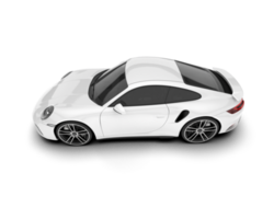 White sport car on transparent background. 3d rendering - illustration png