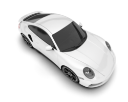 White sport car on transparent background. 3d rendering - illustration png