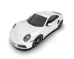 White sport car on transparent background. 3d rendering - illustration png