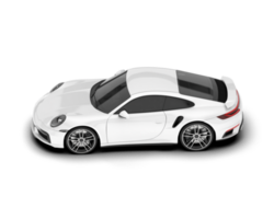 White sport car on transparent background. 3d rendering - illustration png