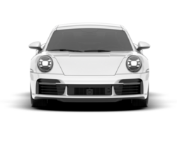 White sport car on transparent background. 3d rendering - illustration png