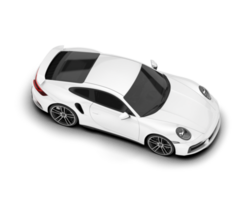 White sport car on transparent background. 3d rendering - illustration png