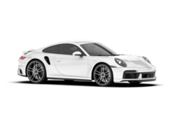 White sport car on transparent background. 3d rendering - illustration png