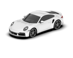 White sport car on transparent background. 3d rendering - illustration png