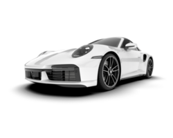 White sport car on transparent background. 3d rendering - illustration png