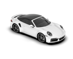 White sport car on transparent background. 3d rendering - illustration png