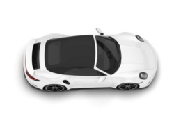 White sport car on transparent background. 3d rendering - illustration png