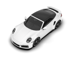 White sport car on transparent background. 3d rendering - illustration png