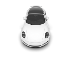 White sport car on transparent background. 3d rendering - illustration png