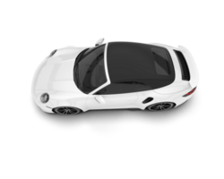 White sport car on transparent background. 3d rendering - illustration png