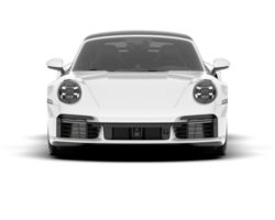 White sport car on transparent background. 3d rendering - illustration png