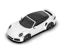 White sport car on transparent background. 3d rendering - illustration png