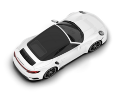 White sport car on transparent background. 3d rendering - illustration png