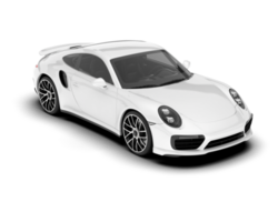 White sport car on transparent background. 3d rendering - illustration png