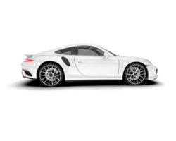 White sport car on transparent background. 3d rendering - illustration png