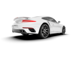 White sport car on transparent background. 3d rendering - illustration png