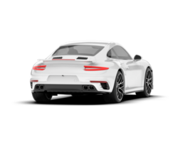 White sport car on transparent background. 3d rendering - illustration png