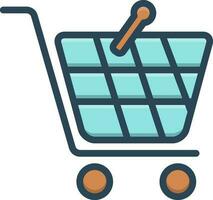 color icon for shopping vector