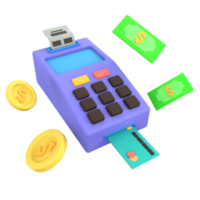 3d ícone Forma de pagamento terminal e comércio png