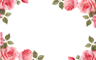 ai generato un' rosa fiore clipart confine. per decorazione carte, inviti, striscioni, png