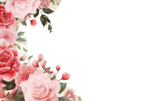 ai generated a Rose flower Clipart border. For decorating cards, invitations, banners, png