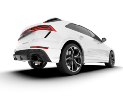 White SUV on transparent background. 3d rendering - illustration png