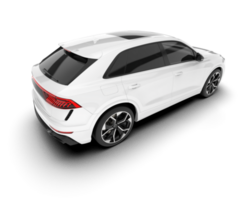 White SUV on transparent background. 3d rendering - illustration png