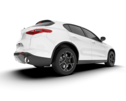 White SUV on transparent background. 3d rendering - illustration png