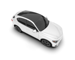 White SUV on transparent background. 3d rendering - illustration png