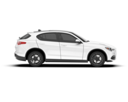 White SUV on transparent background. 3d rendering - illustration png