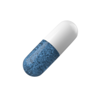 Blue capsule on isolated background. Health and medical concept. png