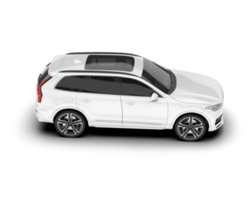 White SUV on transparent background. 3d rendering - illustration png