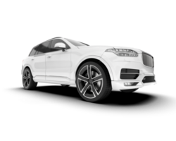 White SUV on transparent background. 3d rendering - illustration png