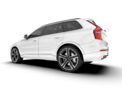 White SUV on transparent background. 3d rendering - illustration png