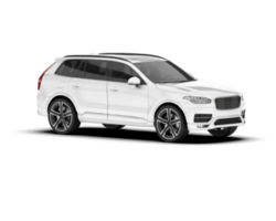 White SUV on transparent background. 3d rendering - illustration png