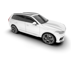 White SUV on transparent background. 3d rendering - illustration png