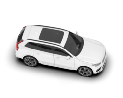 White SUV on transparent background. 3d rendering - illustration png