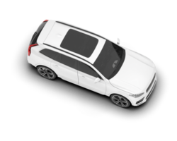 White SUV on transparent background. 3d rendering - illustration png
