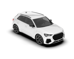 White SUV on transparent background. 3d rendering - illustration png