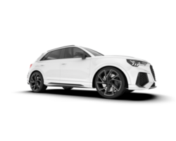 White SUV on transparent background. 3d rendering - illustration png