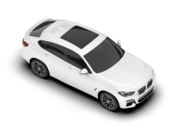 White SUV on transparent background. 3d rendering - illustration png