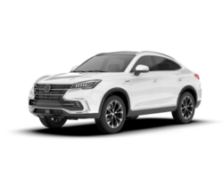 White SUV on transparent background. 3d rendering - illustration png