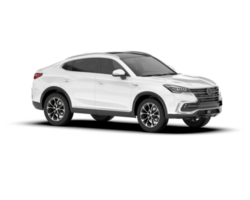 White SUV on transparent background. 3d rendering - illustration png